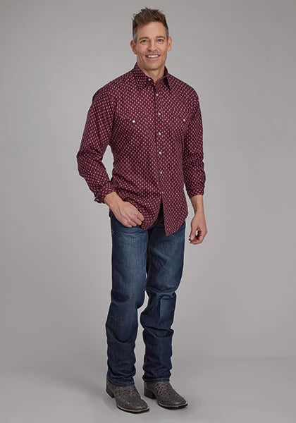 Roper 2174 Arrow Print (Red) - Men's Western Shirt