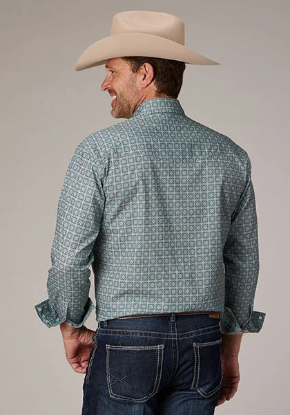 Roper 2019 Silver Spring Foulard (Grey) - Men's Western Shirt