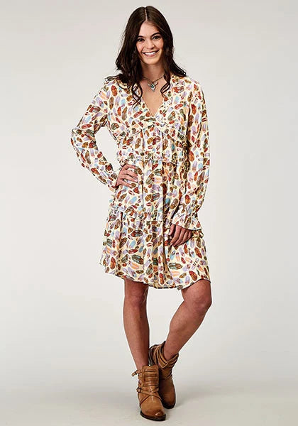 Roper 1990 Feather Print (Multi) - Women's Dress