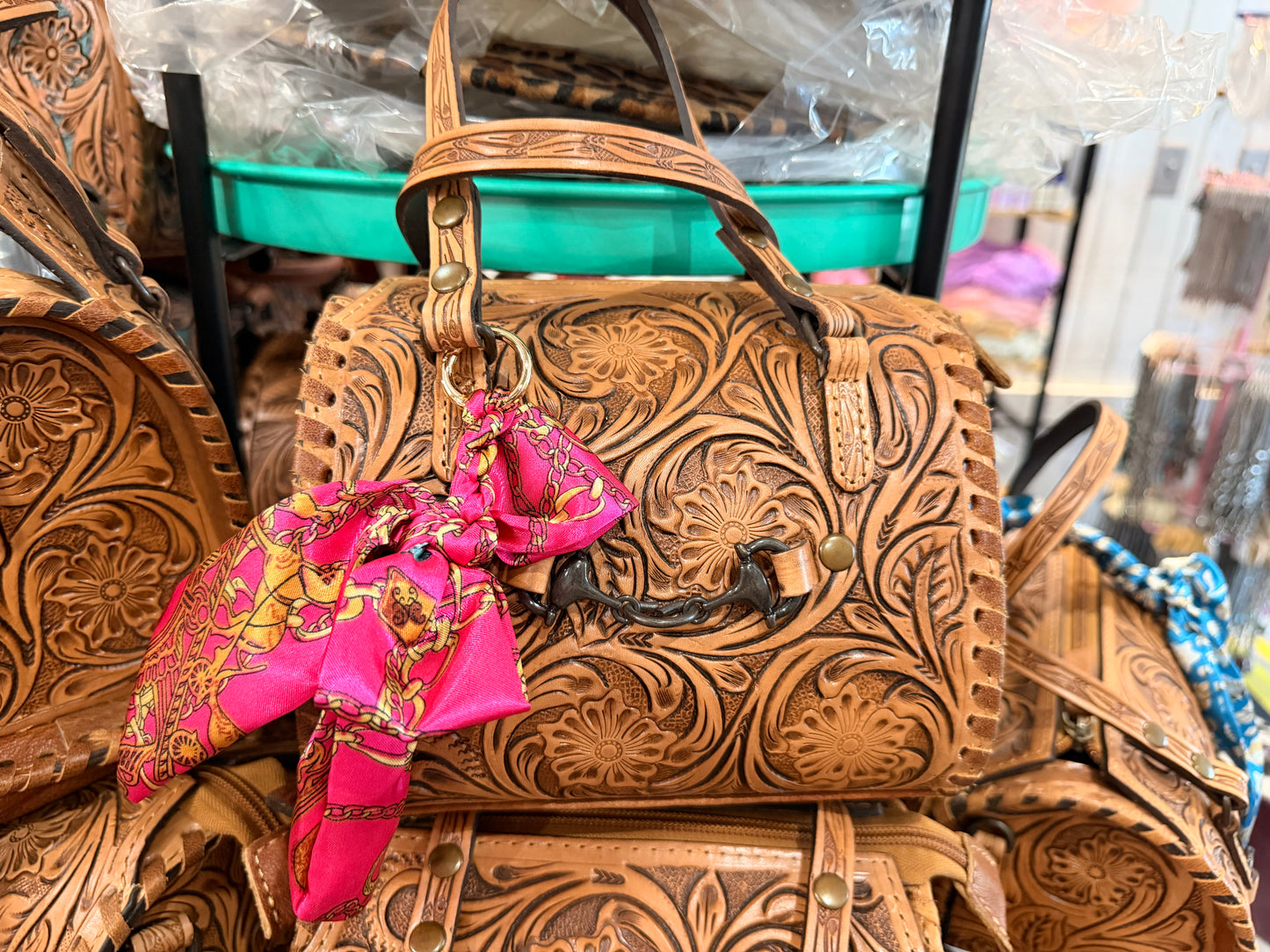 Genuine Hand Tooled Leather Mini Speedy with Horsebit