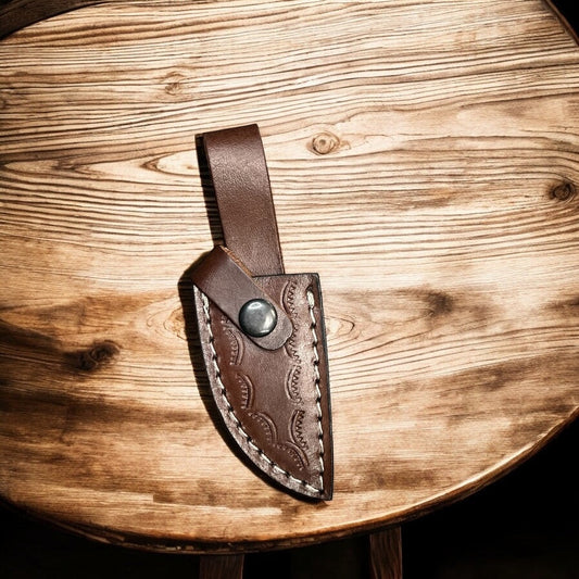 Brown tooled leather sheath