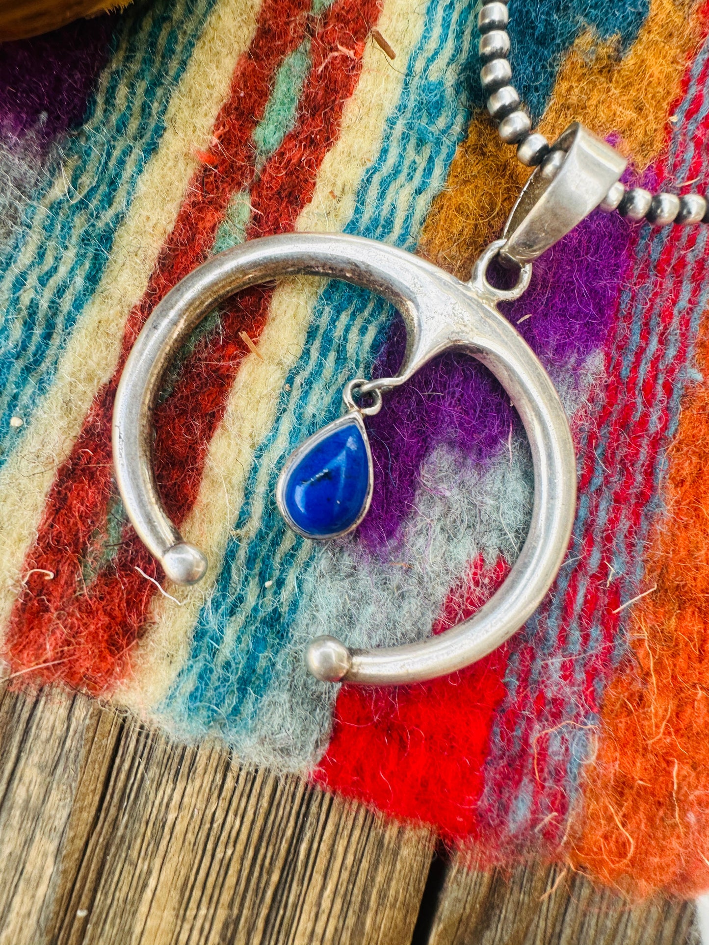 Handcrafted Sterling Silver & Lapis Naja Pendant