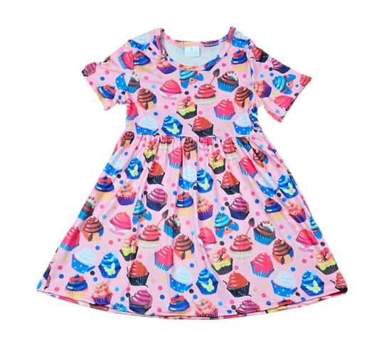 Princess Cupcake Oops Short Sleeve Milk Silk Dress