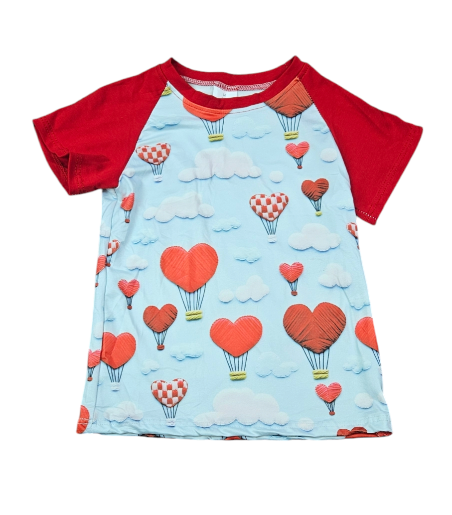 Hot Air Balloon Valentine Milk Silk Raglan