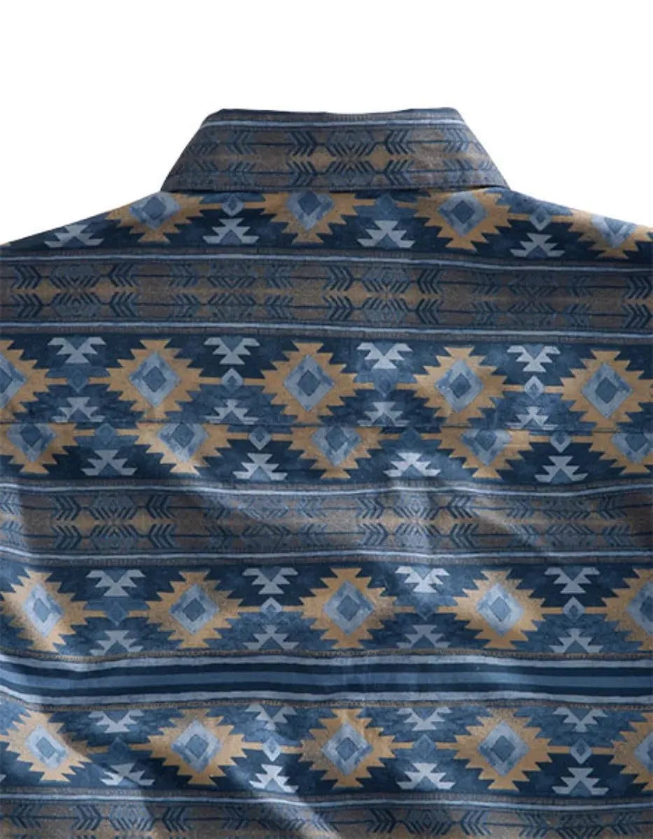 Tin Haul Indigo Aztec Long Sleeve (Grey) - Men's Western Shirt