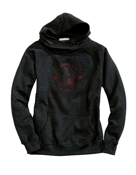 Tin Haul Red Teepee Print (Grey) - Women's Hoodie Sweatshirt