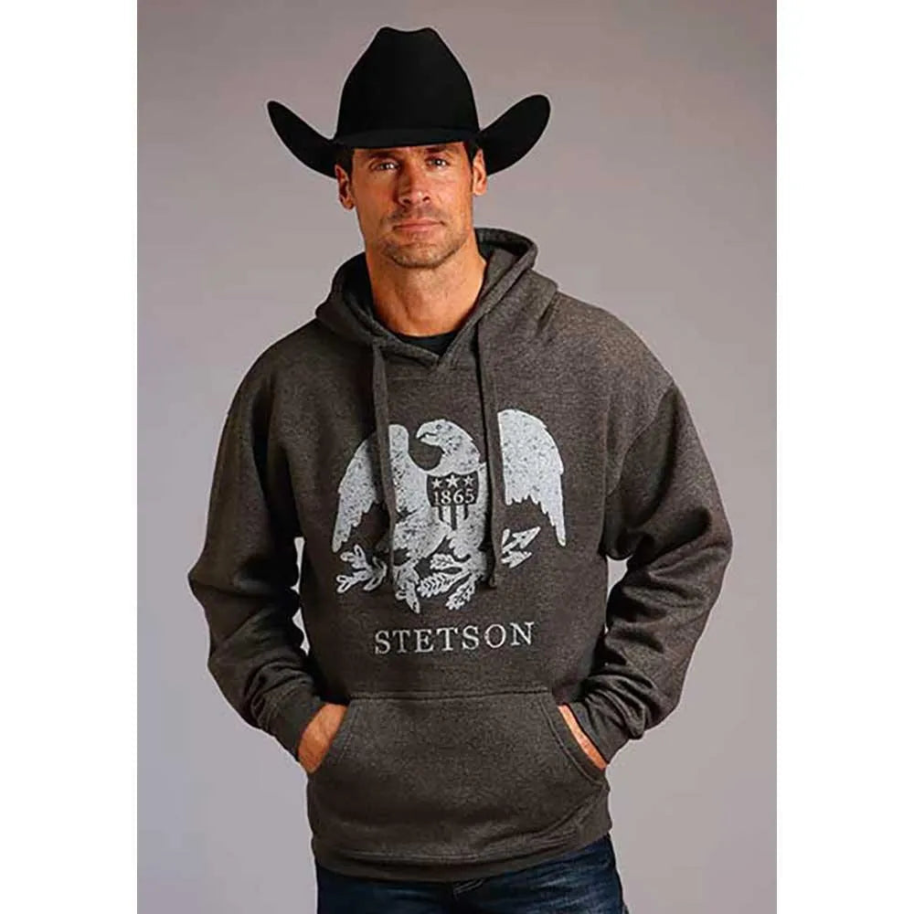 Stetson 1865 Eagle ( Vintage Grey ) - Men's Hoodie Sweatshirt