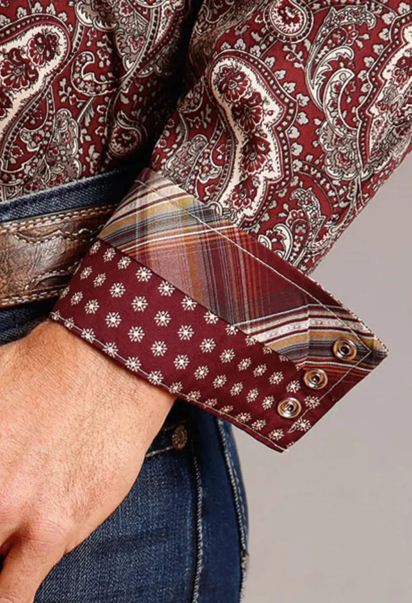 Stetson Siren Paisley (Wine) - Men's Western Shirt