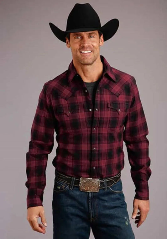 Stetson Check Mate (Black) - Men's Western Shirt