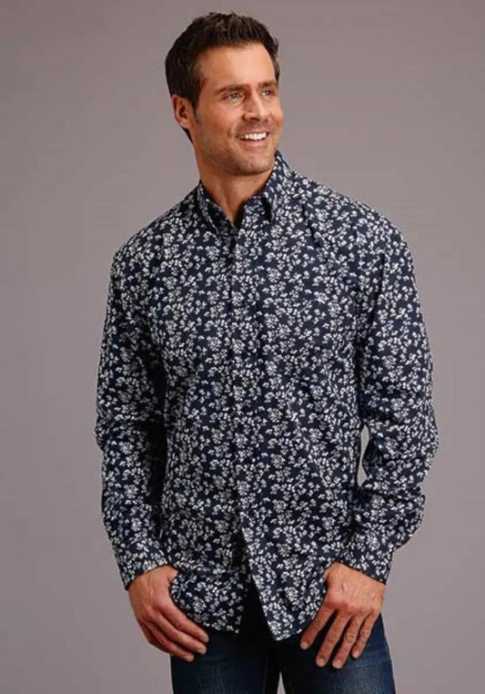 Stetson Frontier Floral (Blue) - Men's Western Shirt
