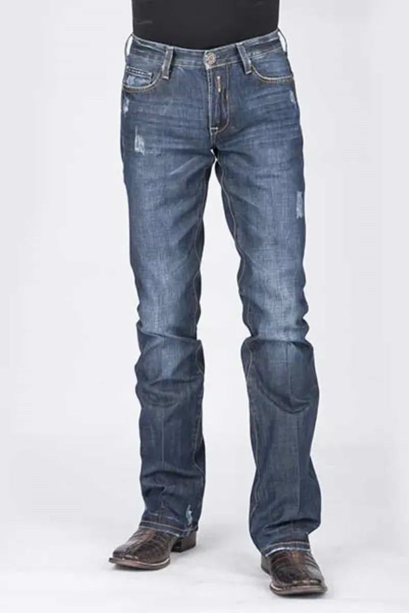 Stetson 1014 Fit Destructed (Dark Wash) - Men's Jeans