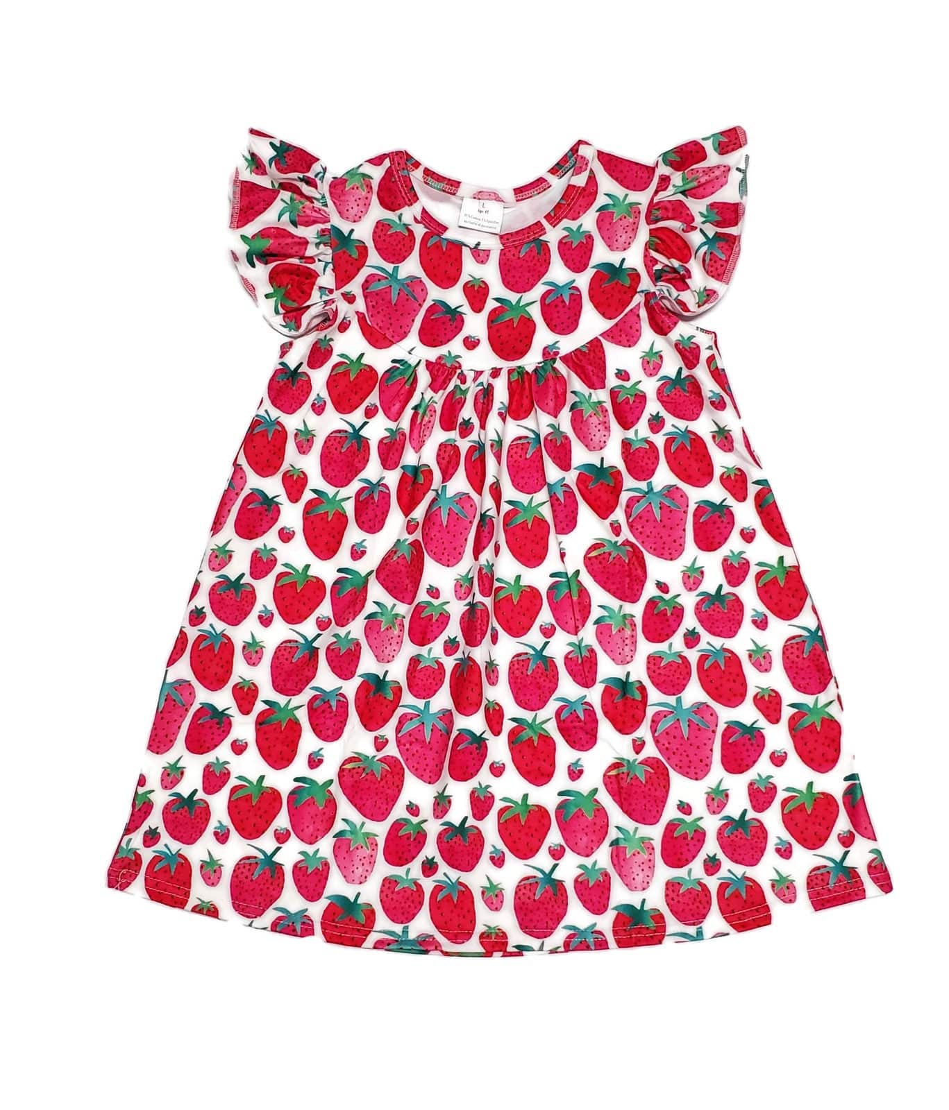 Strawberry Milk Silk Flutter Dress