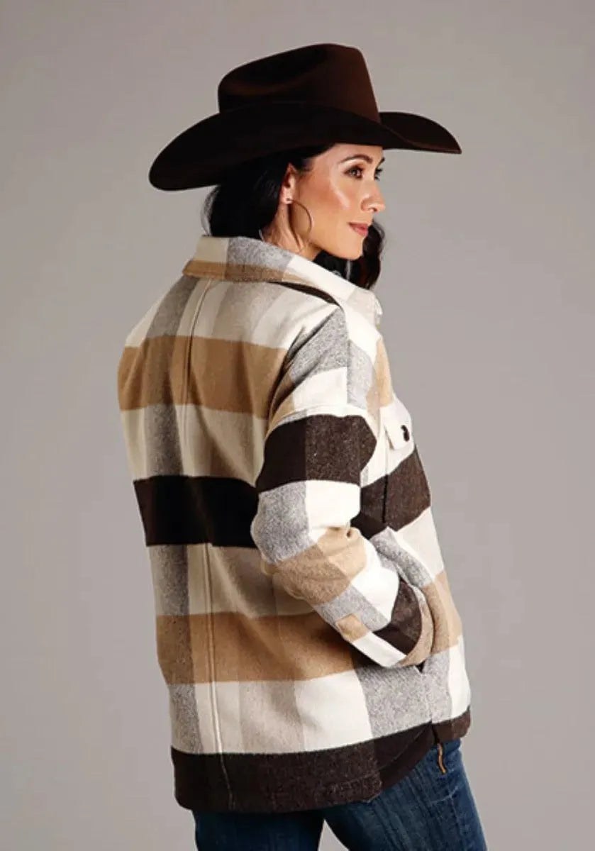 Stetson Earthtone Plaid - Women's Oversized Jacket