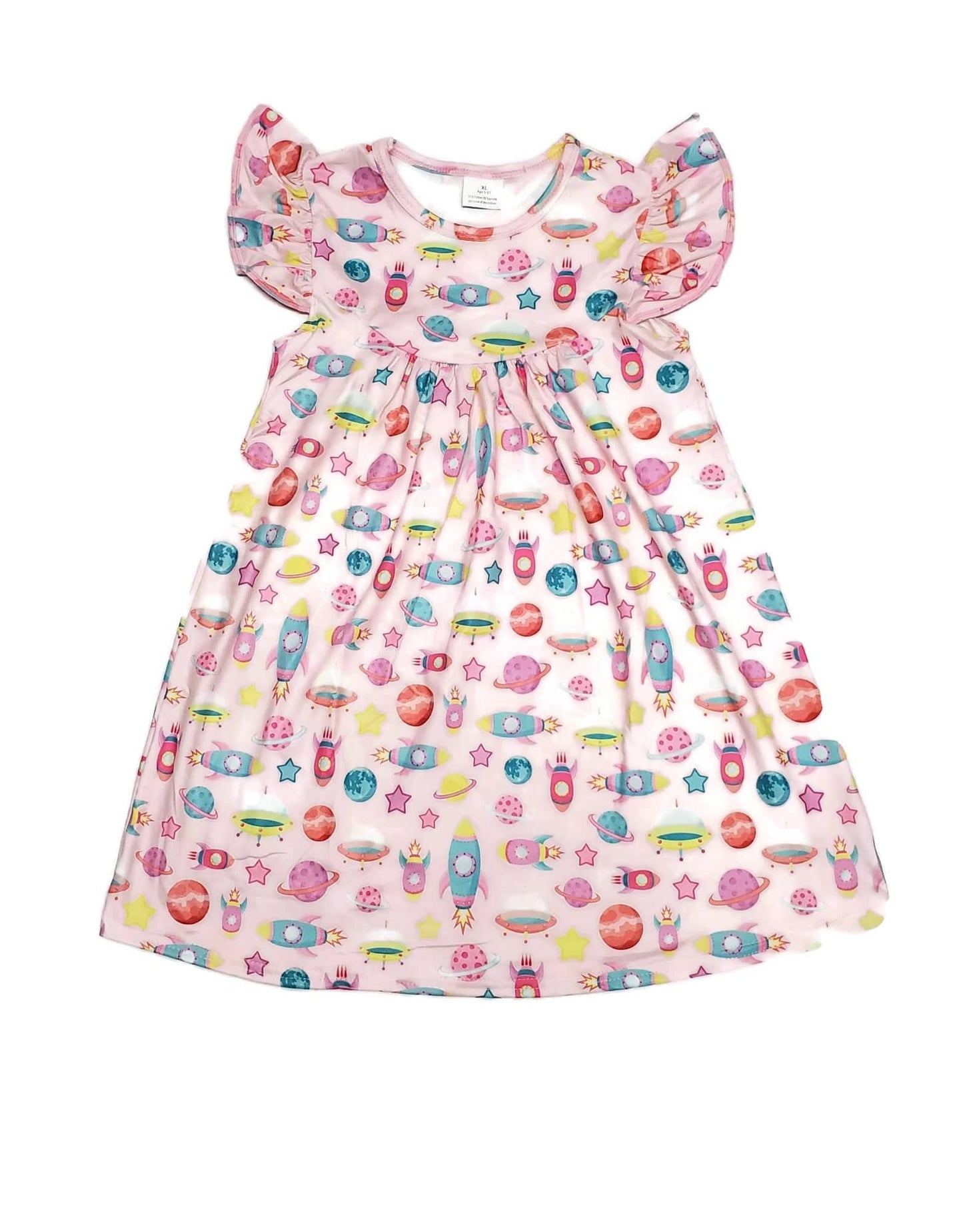 Girly Space Milk Silk Flutter Dress