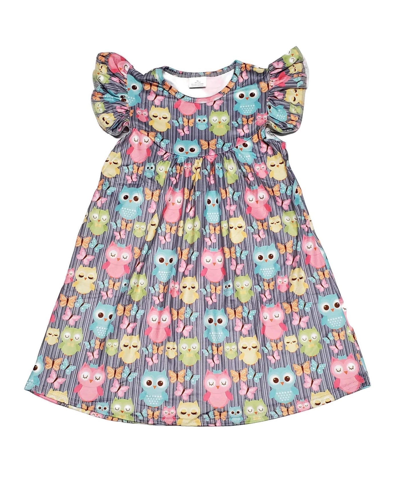 Owl Milk Silk Flutter Dress