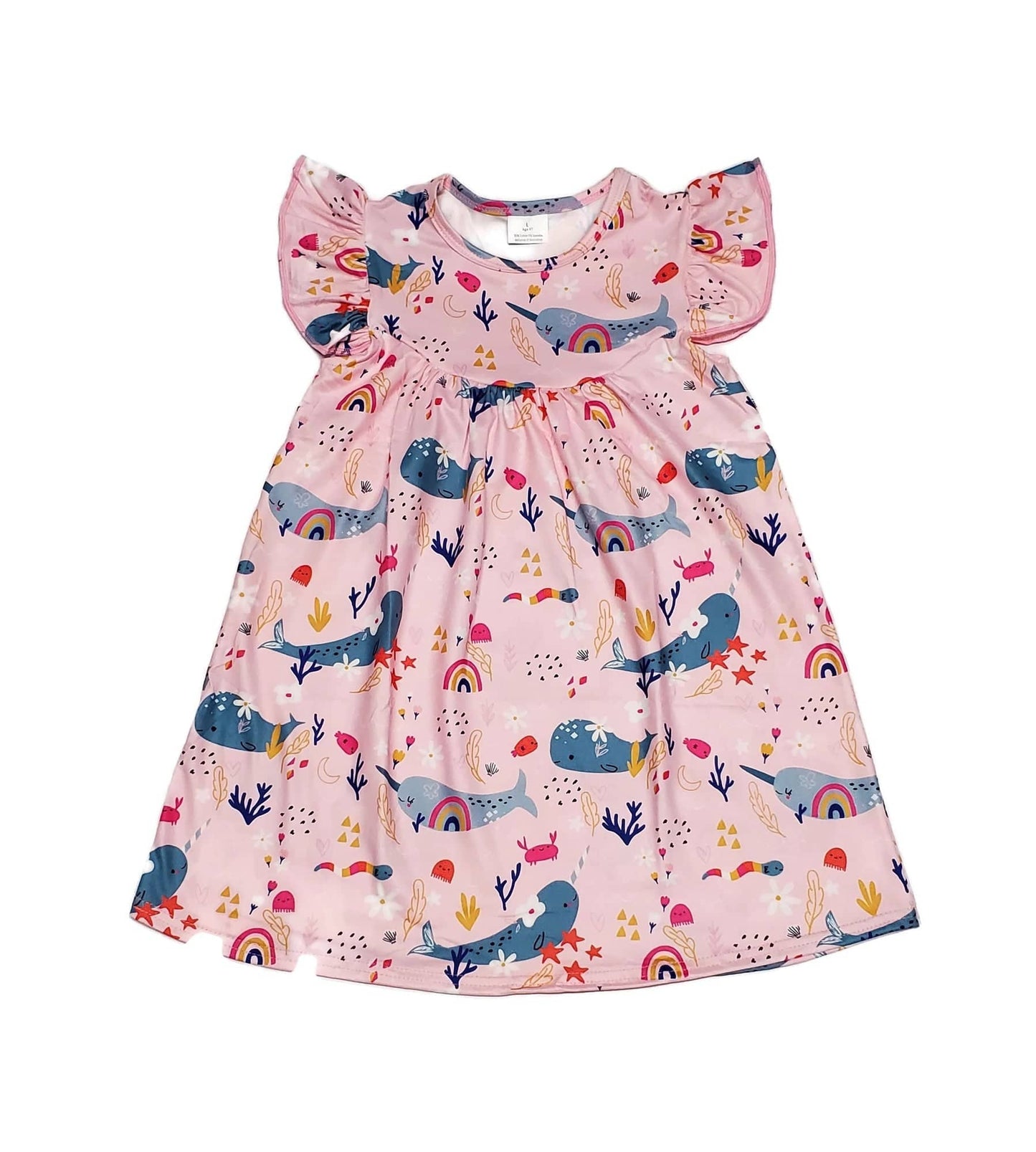 Narwhal Milk Silk Flutter Dress