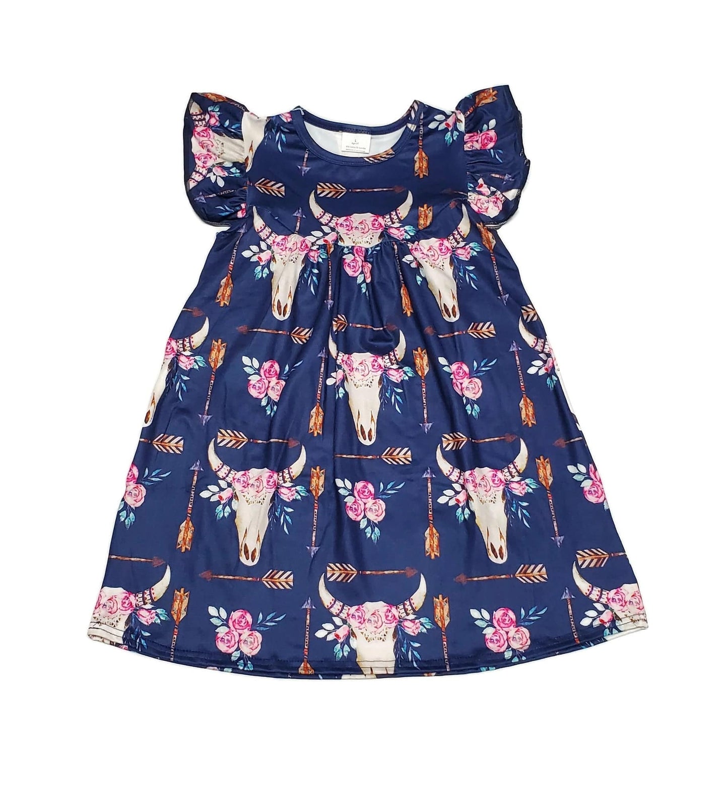 Southwest Milk Silk Flutter Dress