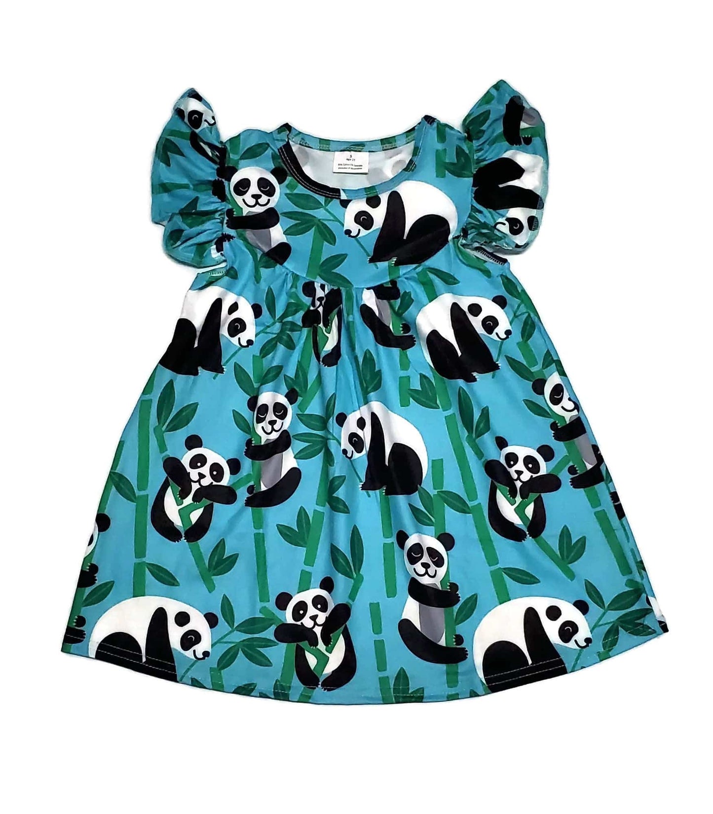 Bamboo Panda Milk Silk Flutter Dress