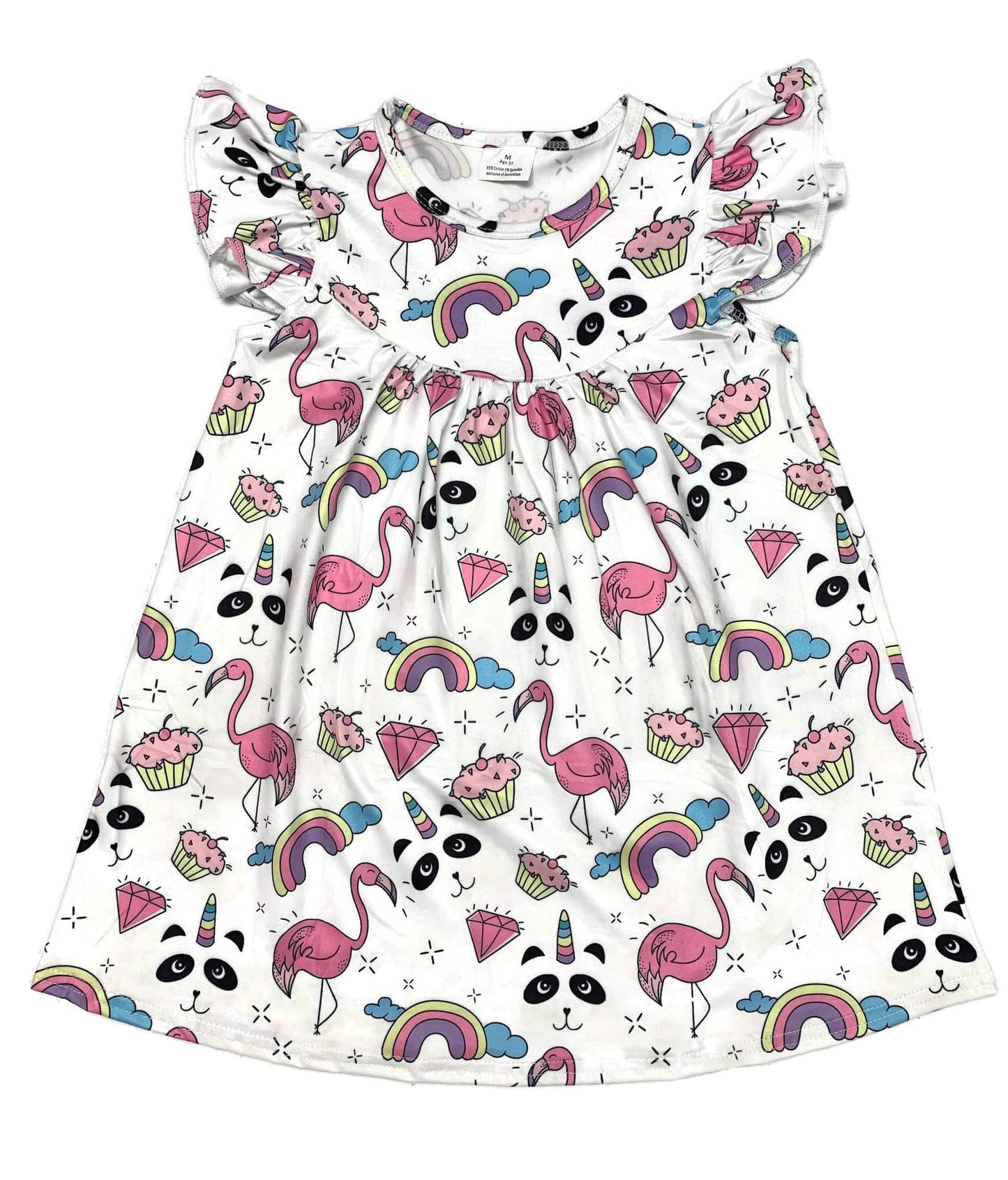 Uni-Panda Fantasy Milk Silk Flutter Dress