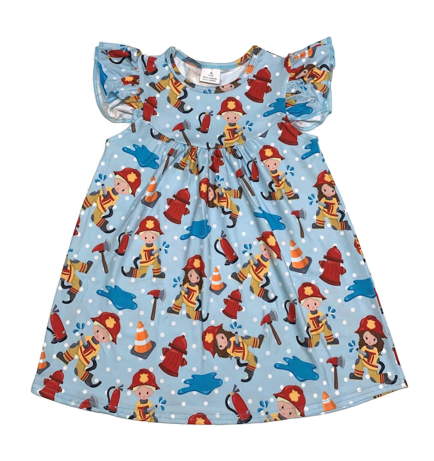 Firefighter Inspired Flutter Milk Silk Dress
