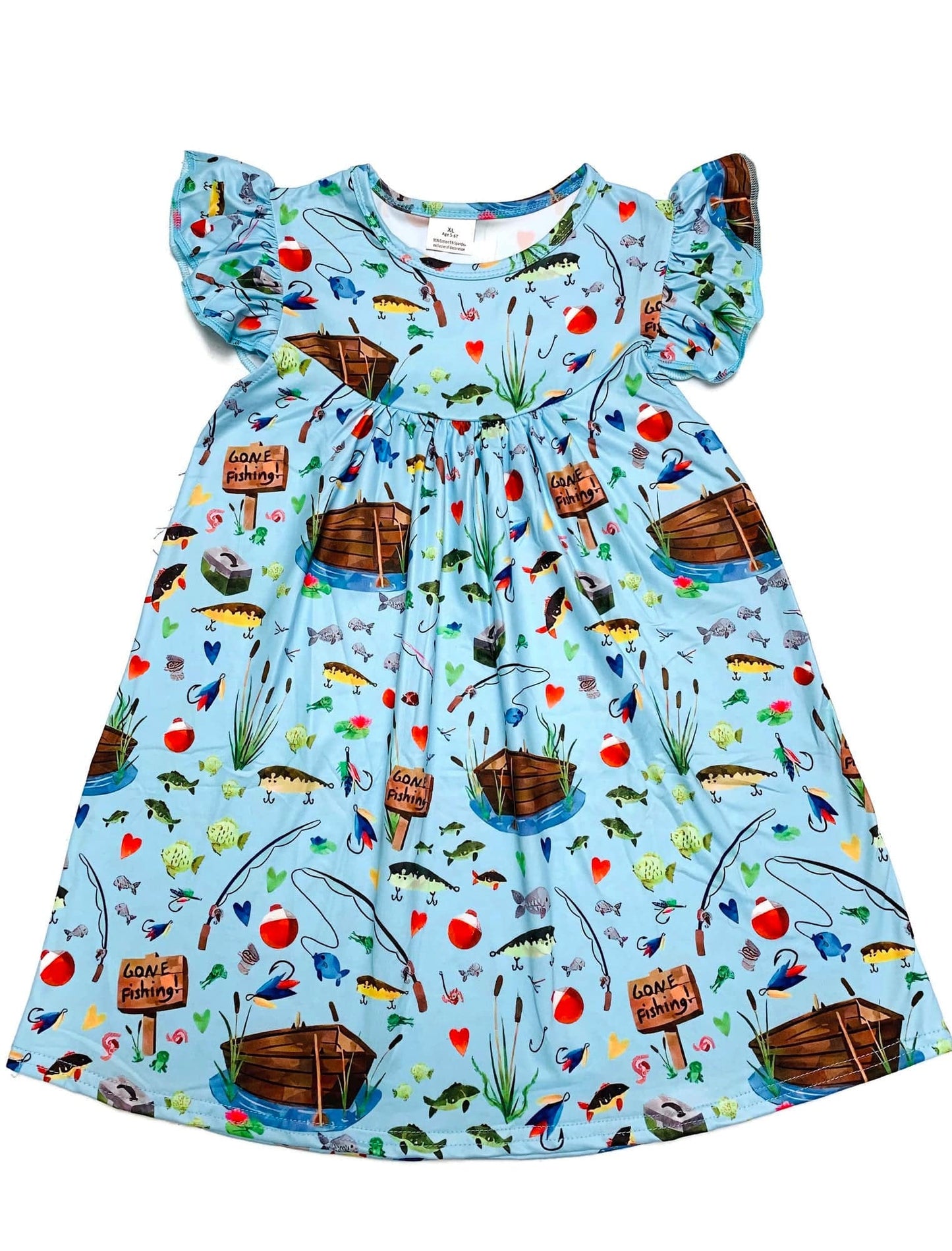 Fishing Flutter Milk Silk Dress