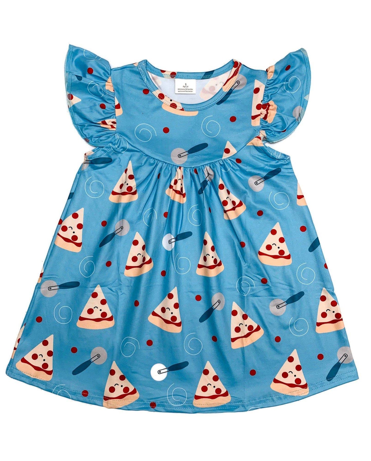 Pizza Flutter Milk Silk Dress
