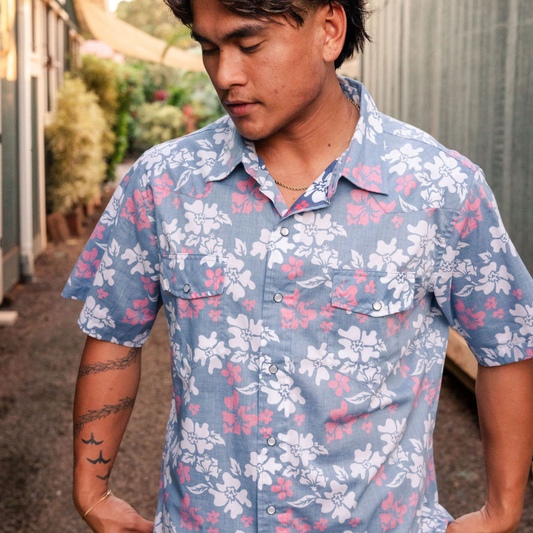 Tahitian Pareu Red White And Blue