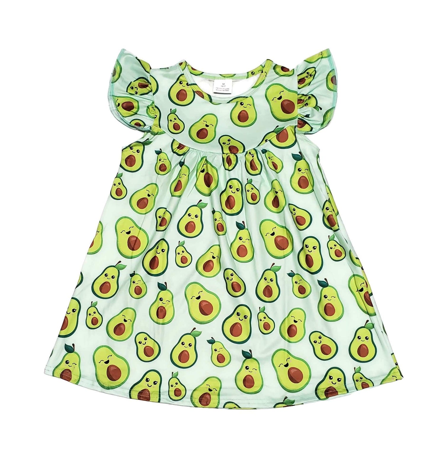 Avocado Milk Silk Flutter Dress