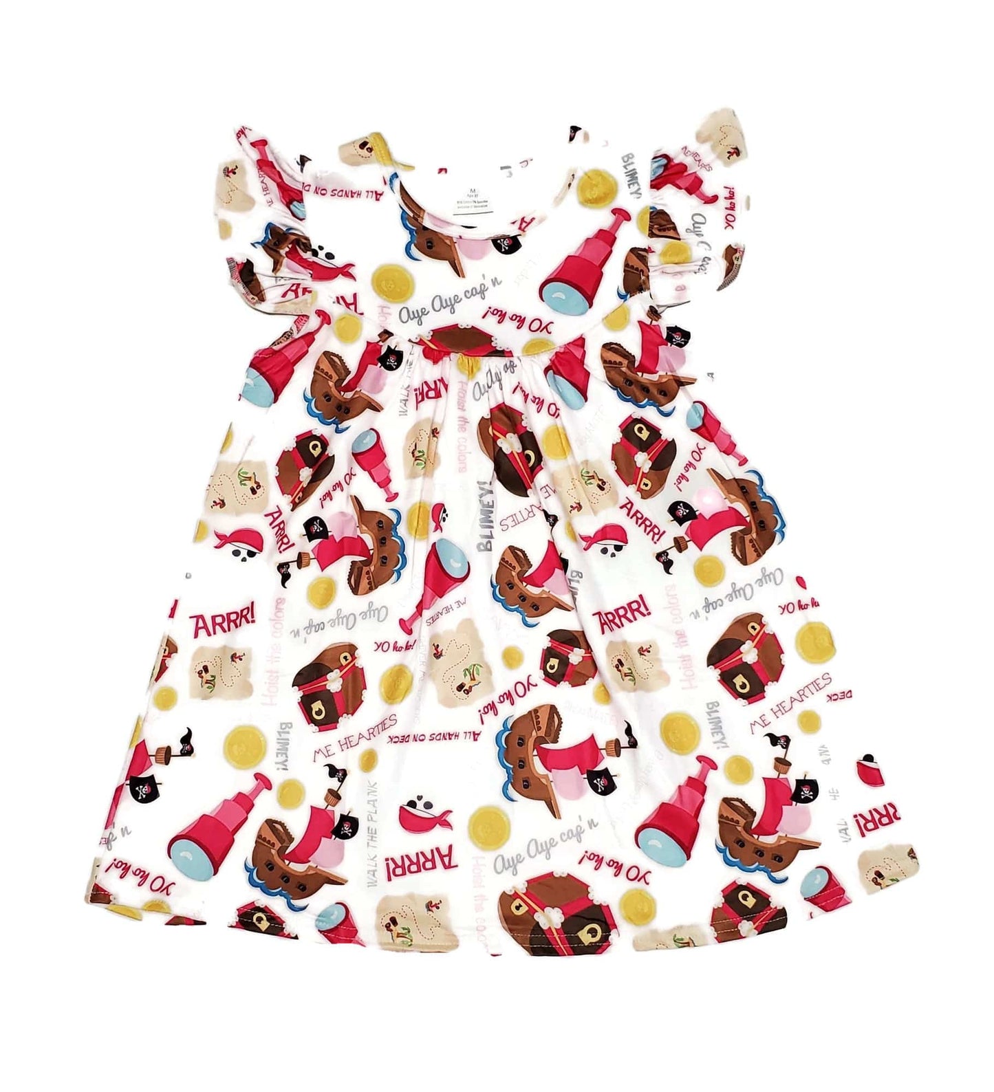 Girly Pirate Milk Silk Flutter Dress