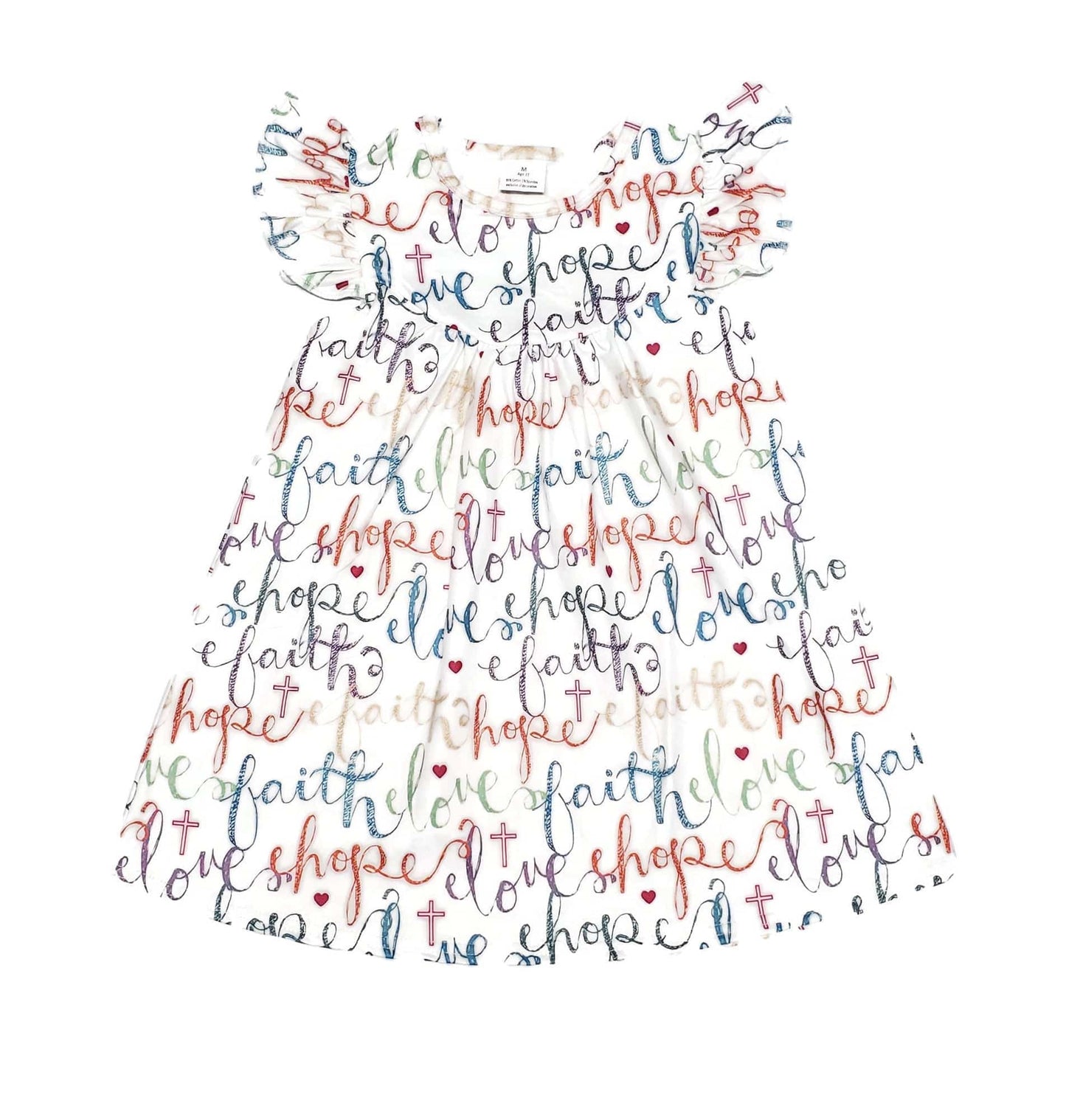 Hope, Faith and Love Milk Silk Flutter Dress
