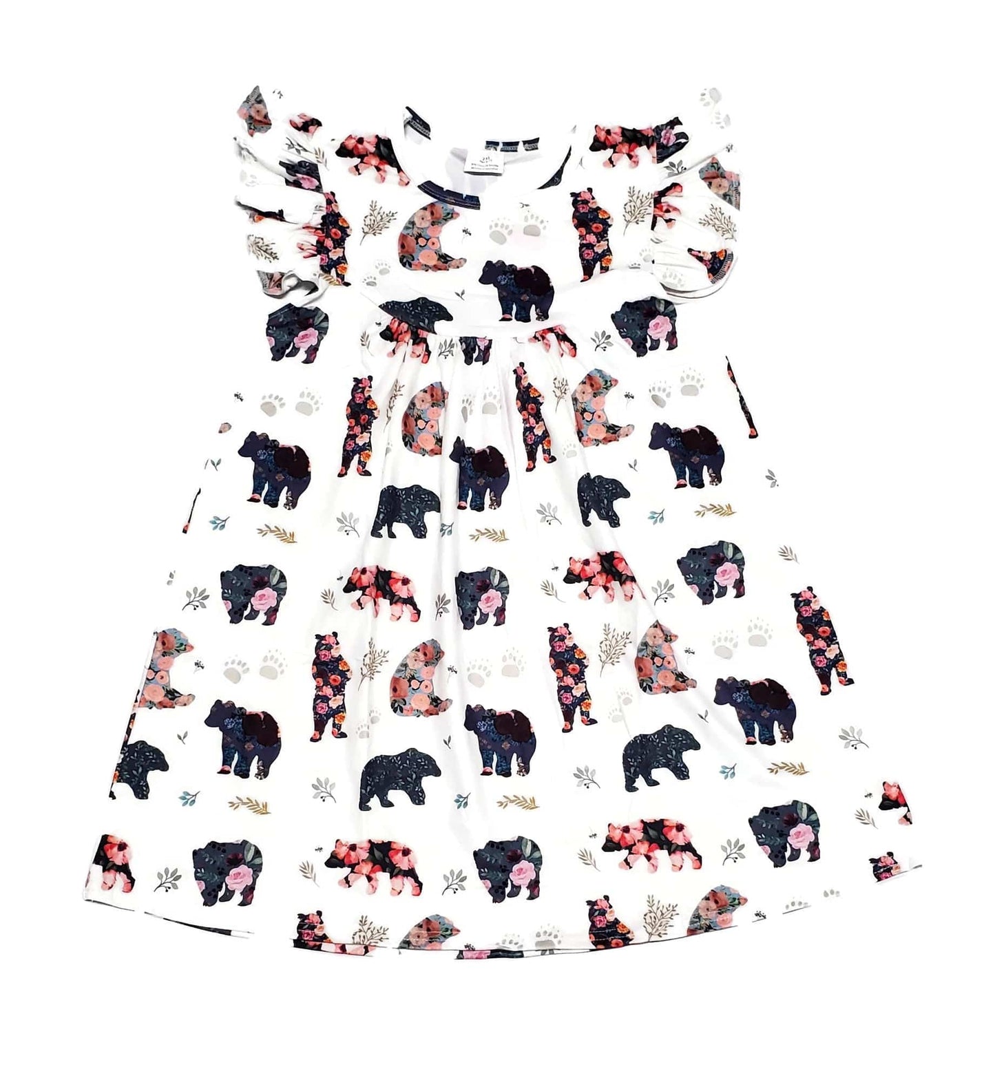 Beary Cute Milk Silk Flutter Dress