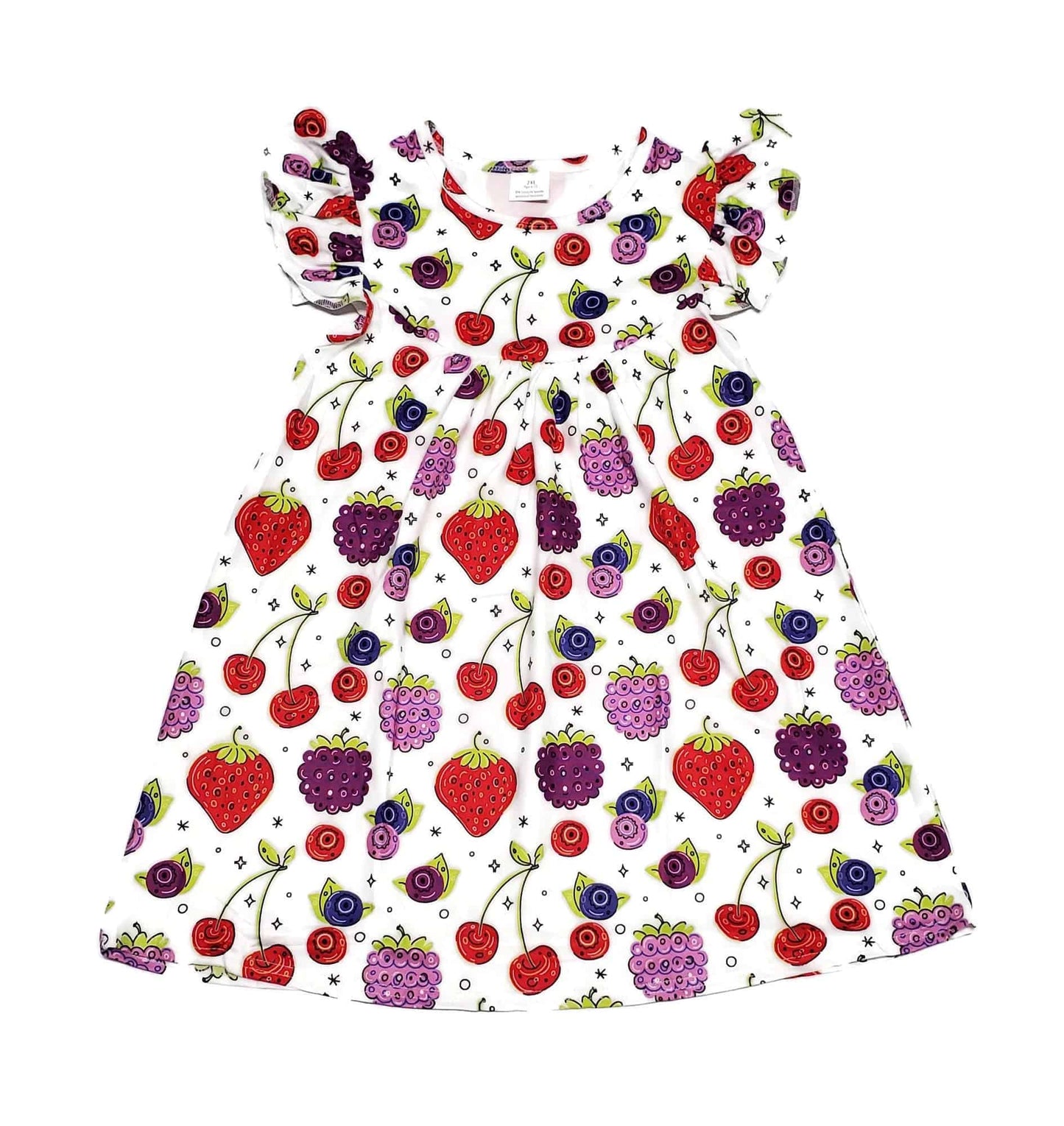 Mixed Berry Milk Silk Flutter Dress