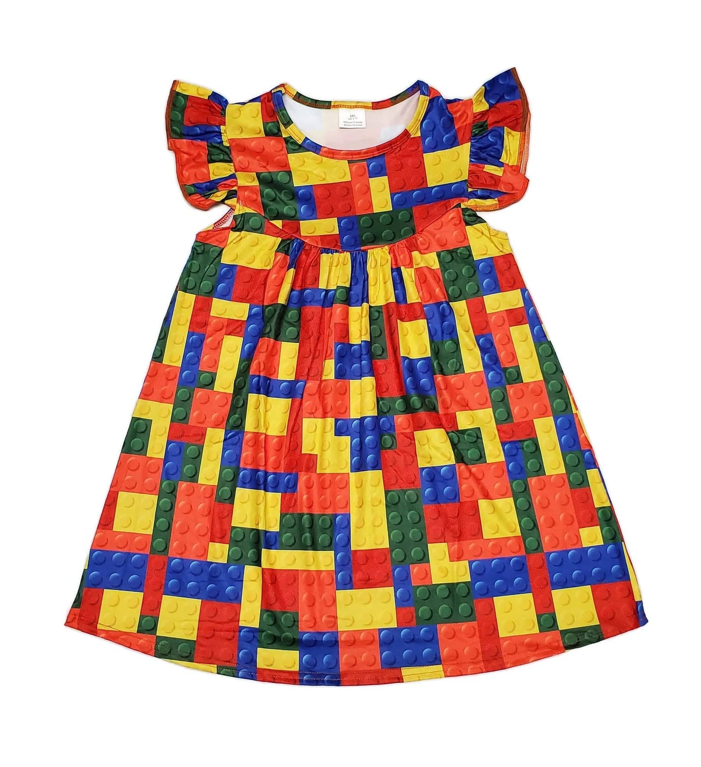 Building Block Milk Silk Flutter Dress