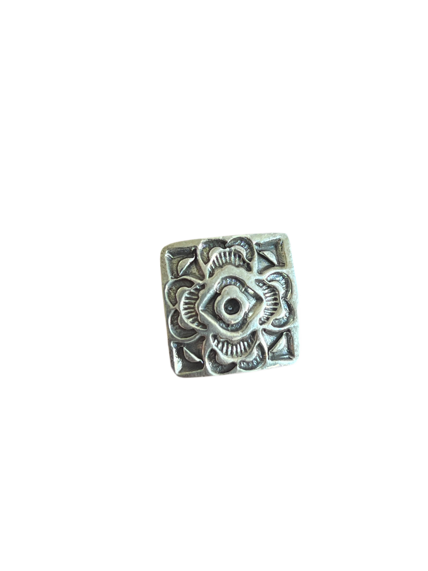 Sterling Silver Mini Concho Slide, Lucky