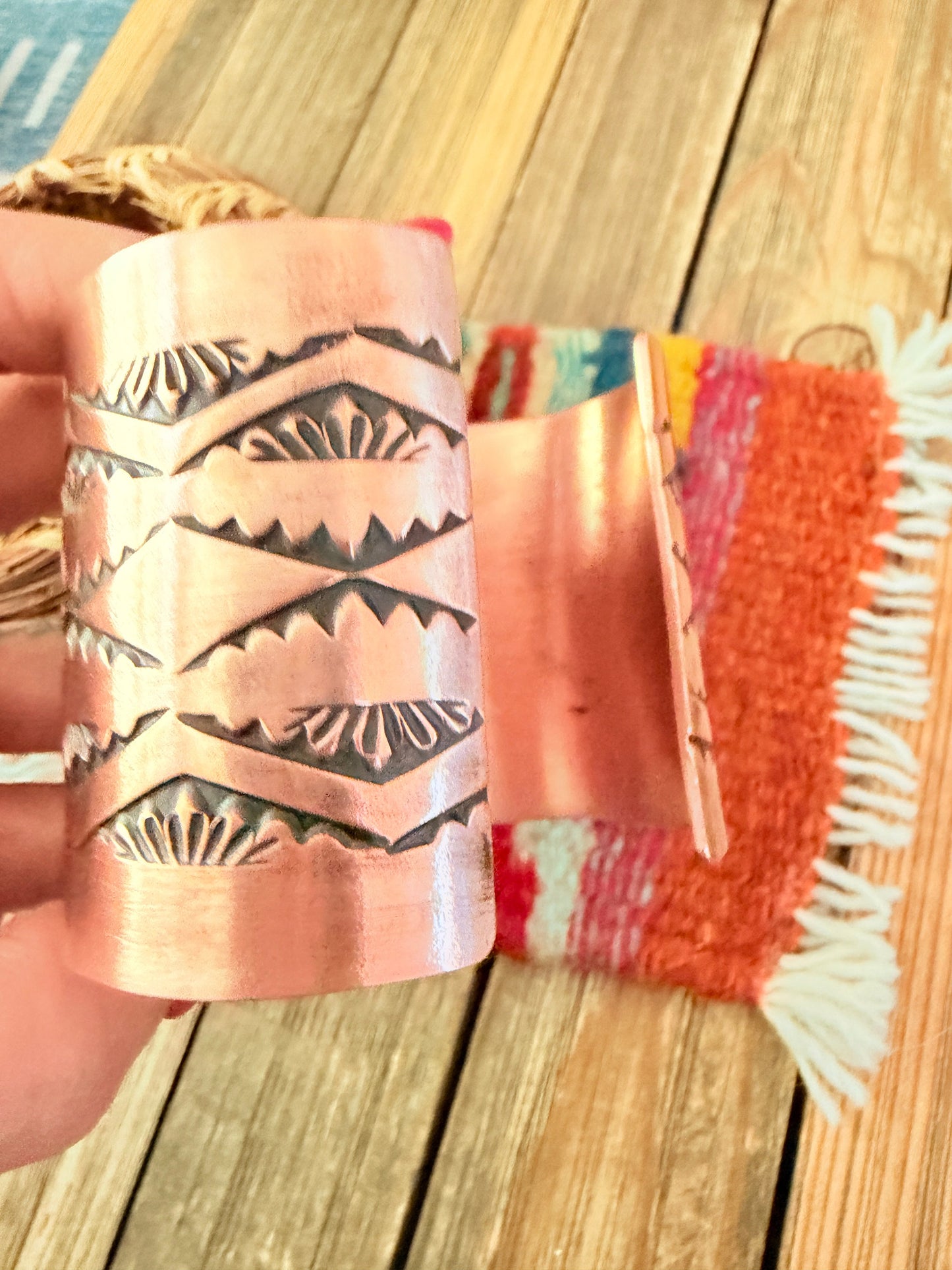 Handcrafted Copper Cuff Bracelet by Elvira Bill