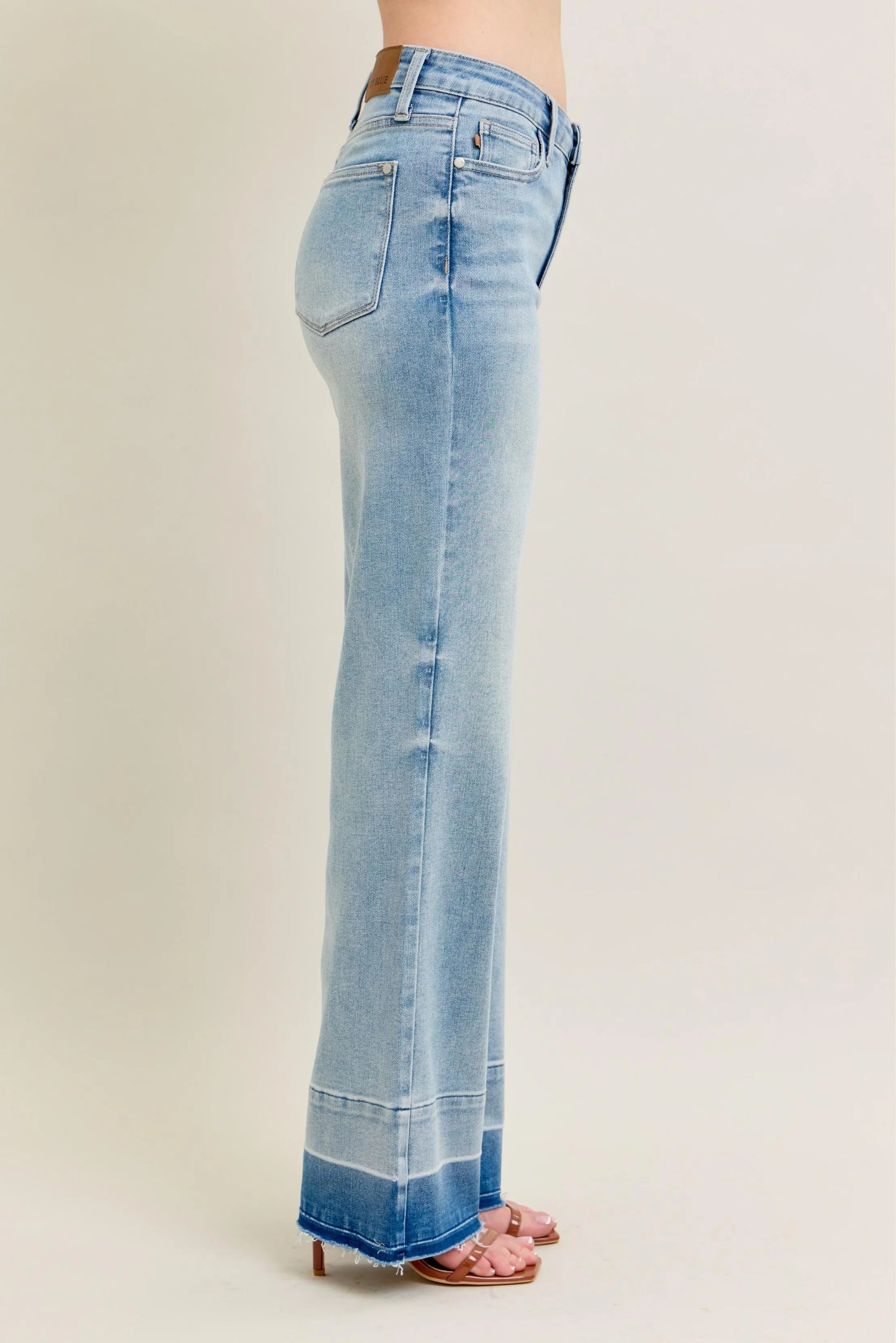 Judy Blue Plus Size Full Size Wide Leg Jeans with Released Hem