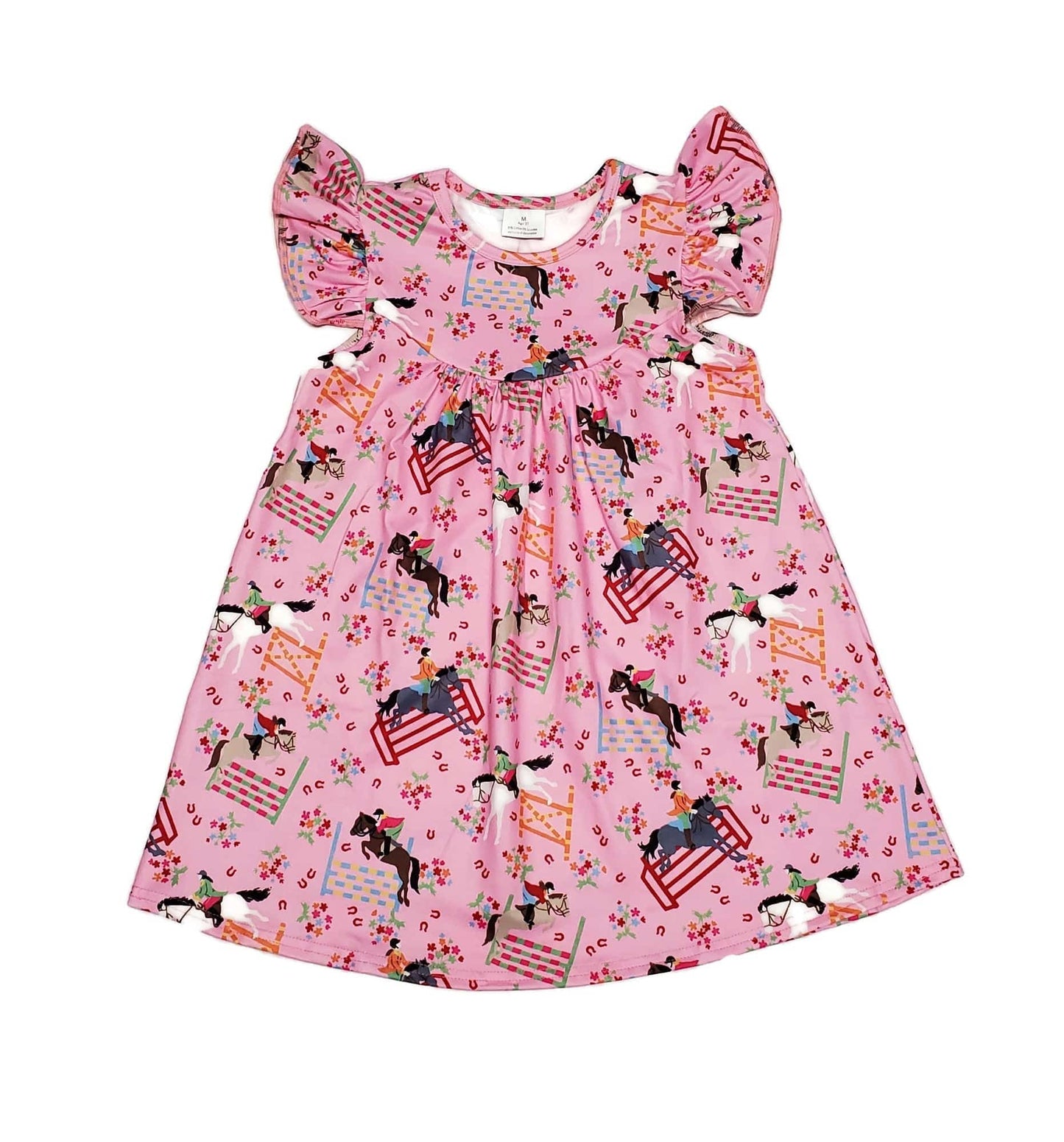 Stadium Jumping Milk Silk Flutter Dress