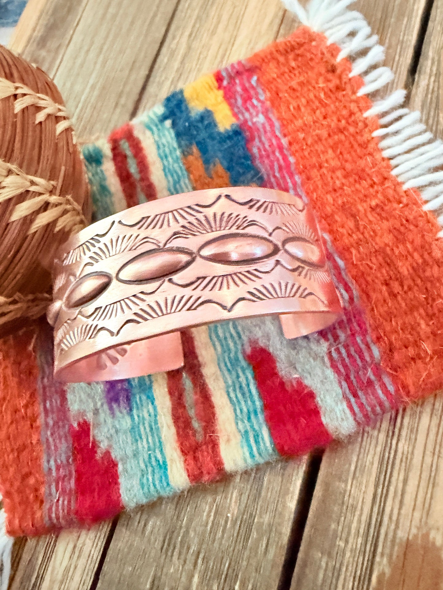 Handcrafted Copper Cuff Bracelet by Elvira Bill