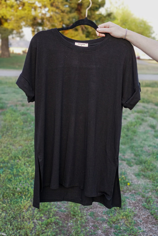 Mya Hem Top // Black
