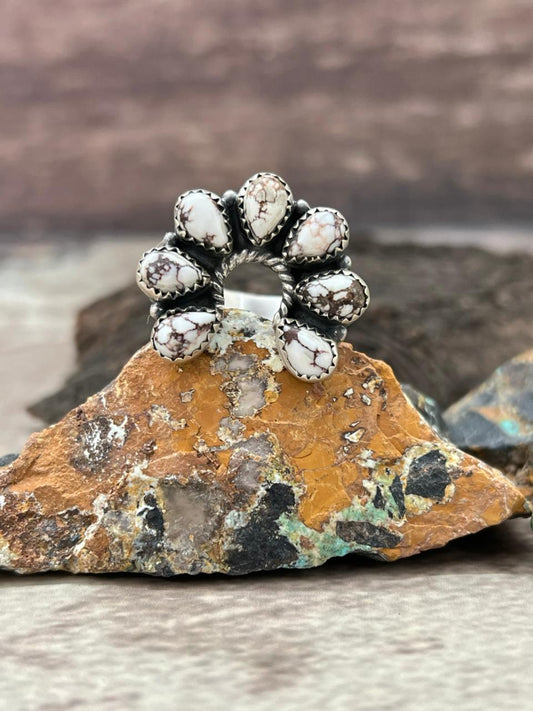Handmade Sterling Silver Wild Horse Naja Adjustable Ring "Signed Nizhoni"