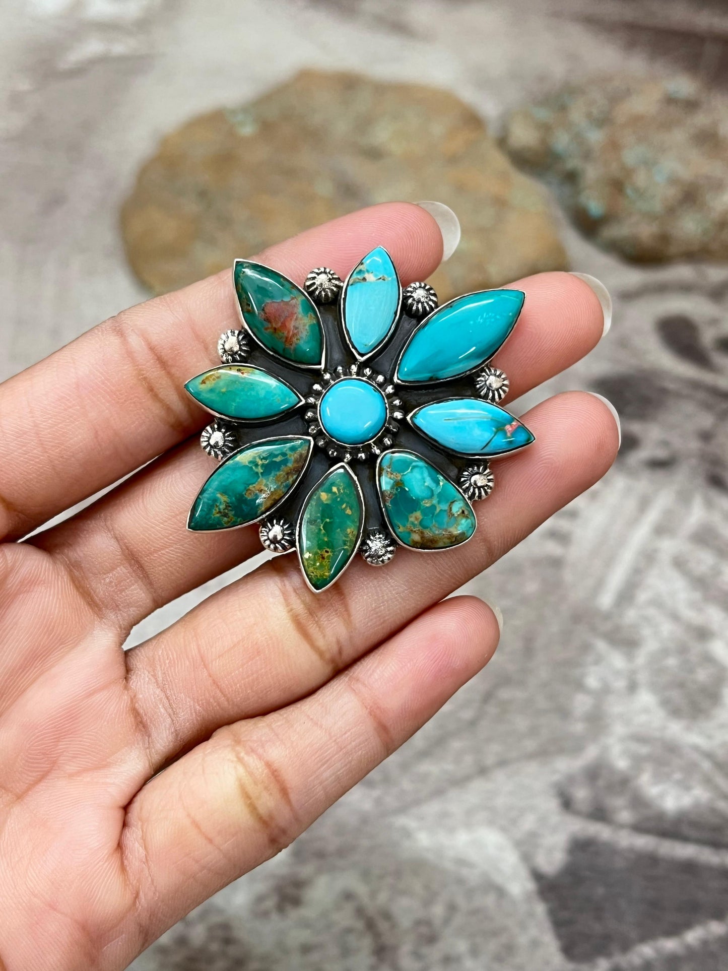 Handmade Sterling Silver Hardy Pit Adjustable Ring with Signed Nizhoni