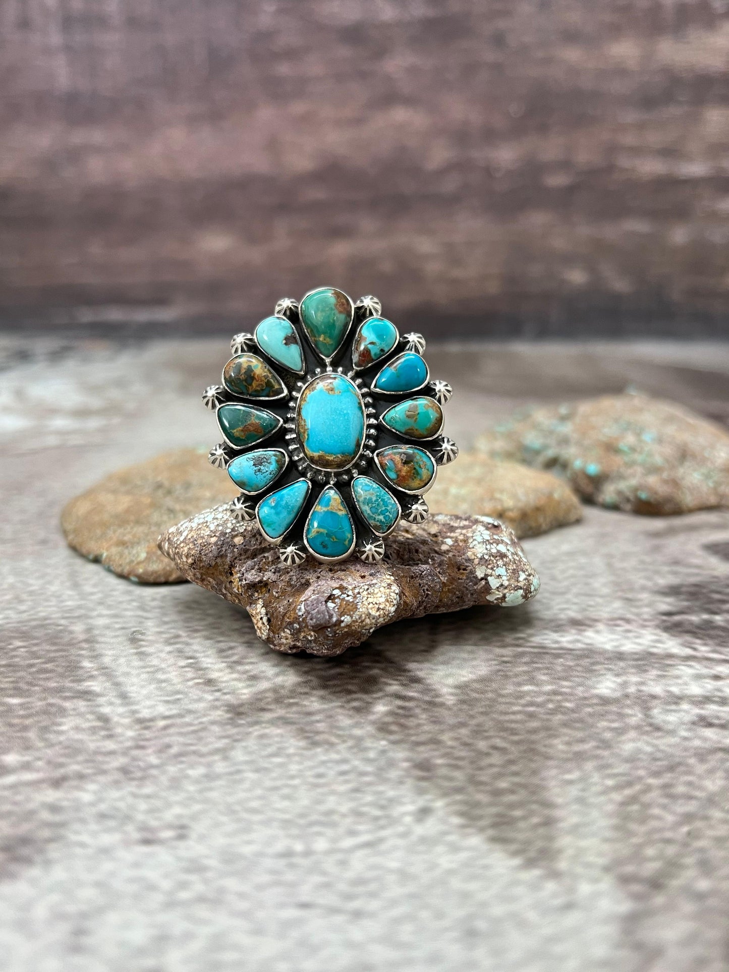 Handmade Sterling Silver Hardy Pit Adjustable Ring with Signed Nizhoni