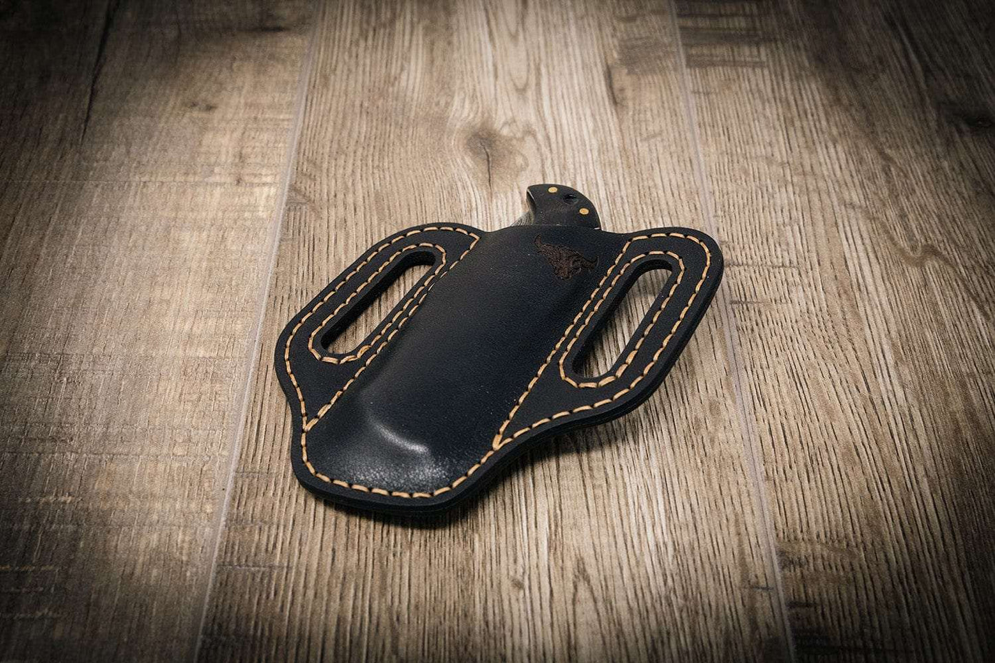 Custom Leather Knife Sheath - Black