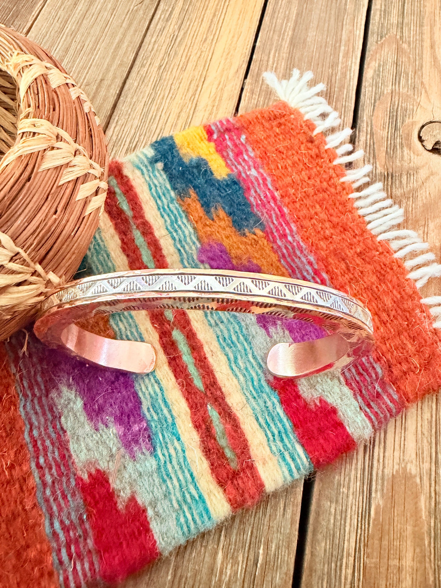 Handcrafted Copper & Sterling Silver Cuff Bracelet