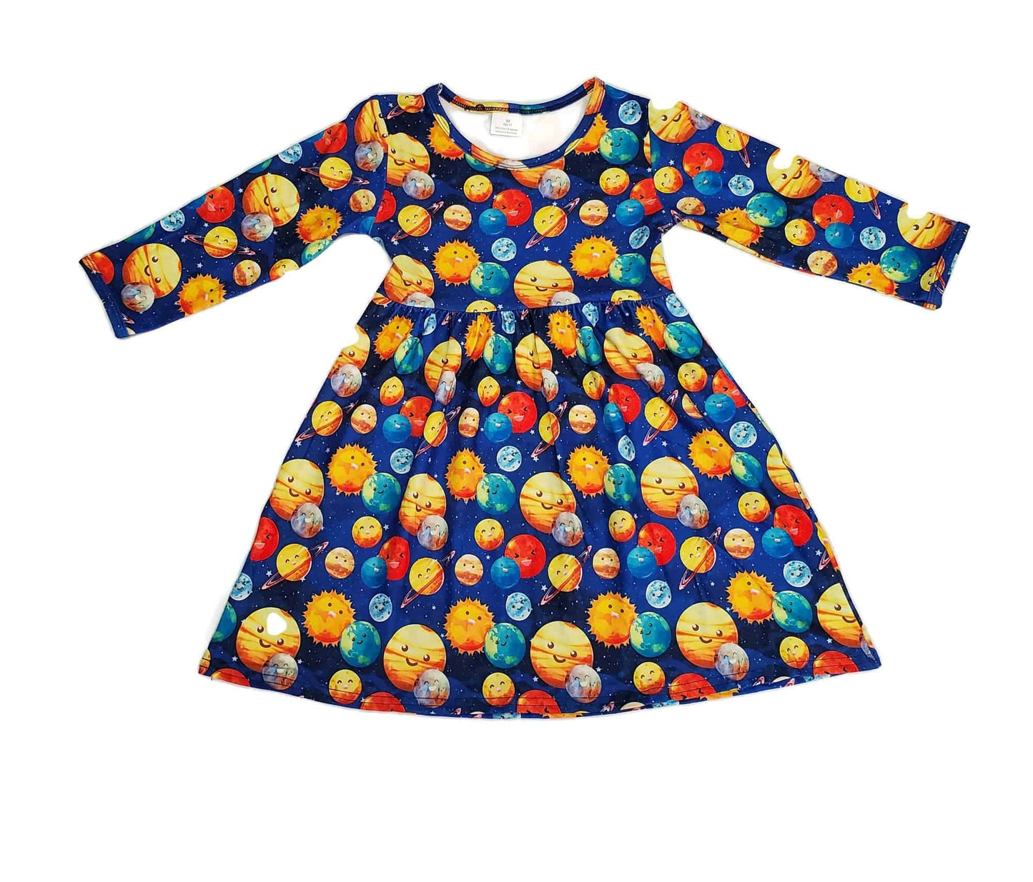 Solar System Long Sleeve Milk Silk Dress