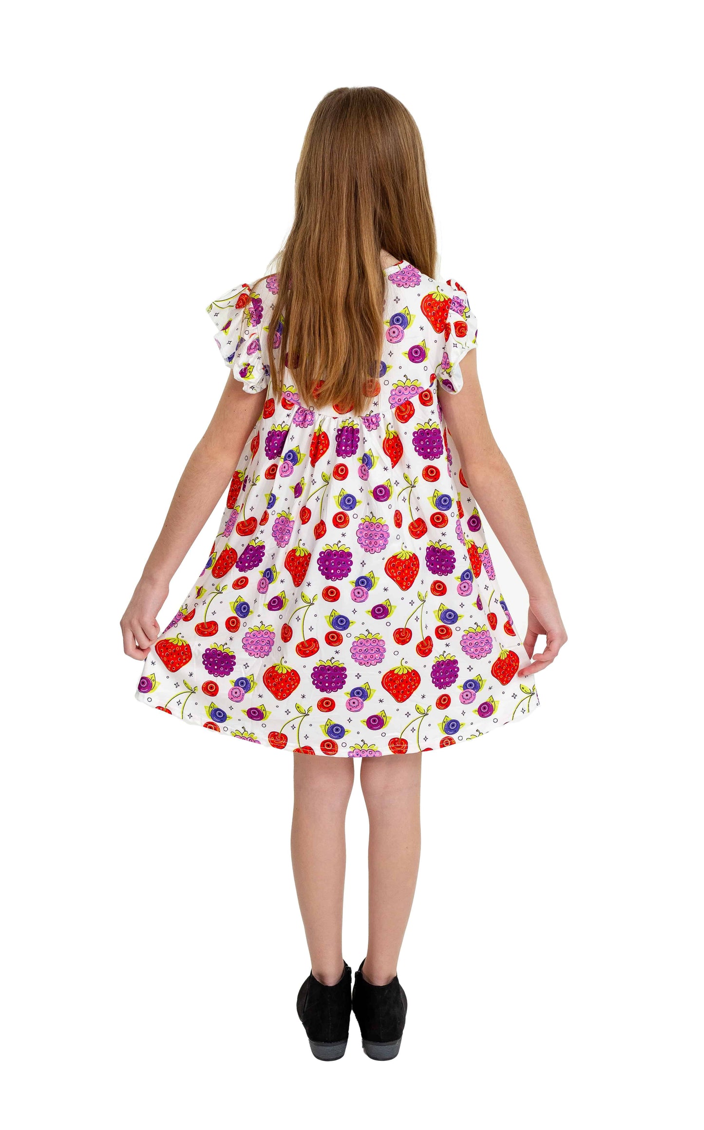 Mixed Berry Milk Silk Flutter Dress