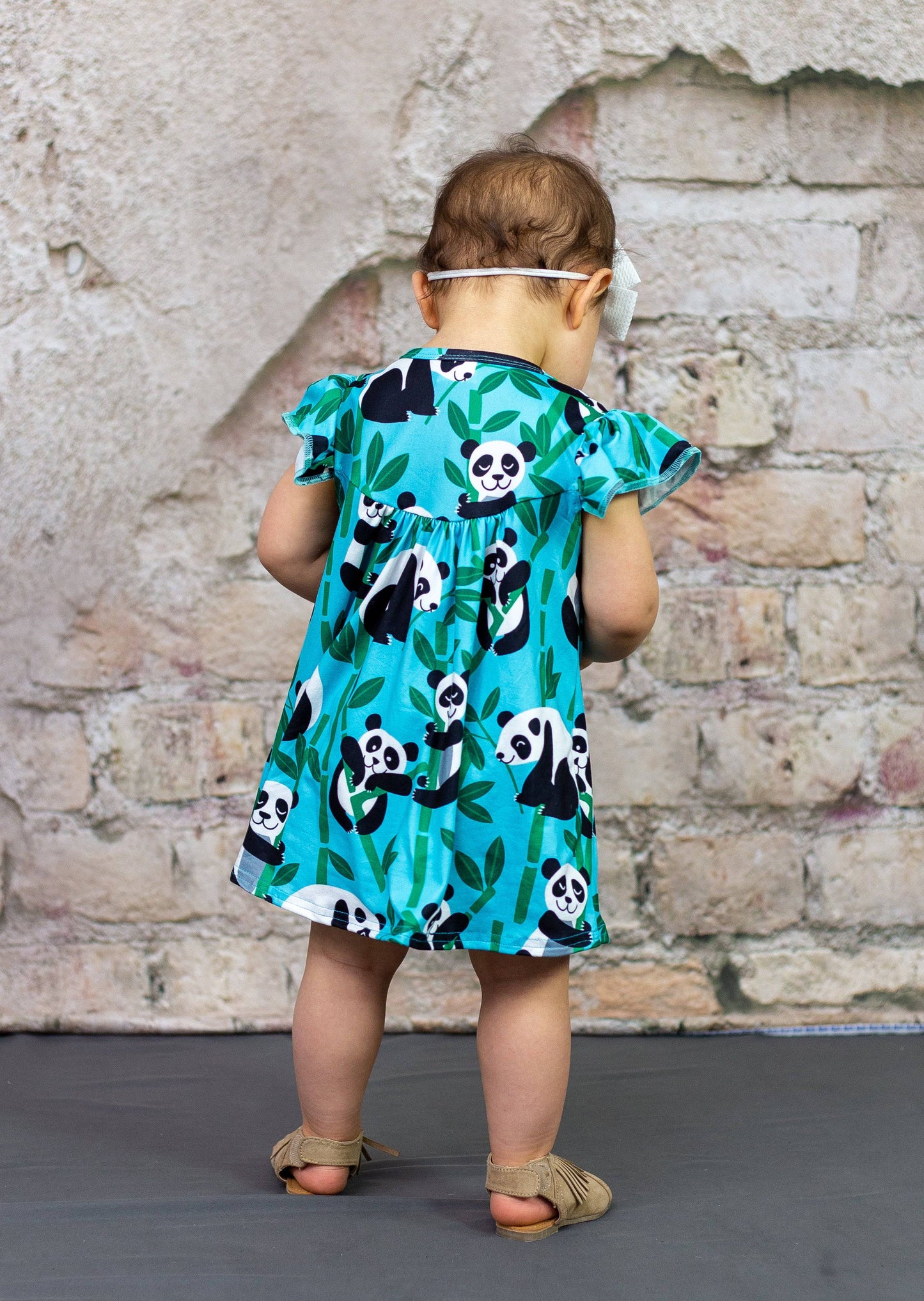 Bamboo Panda Milk Silk Flutter Dress