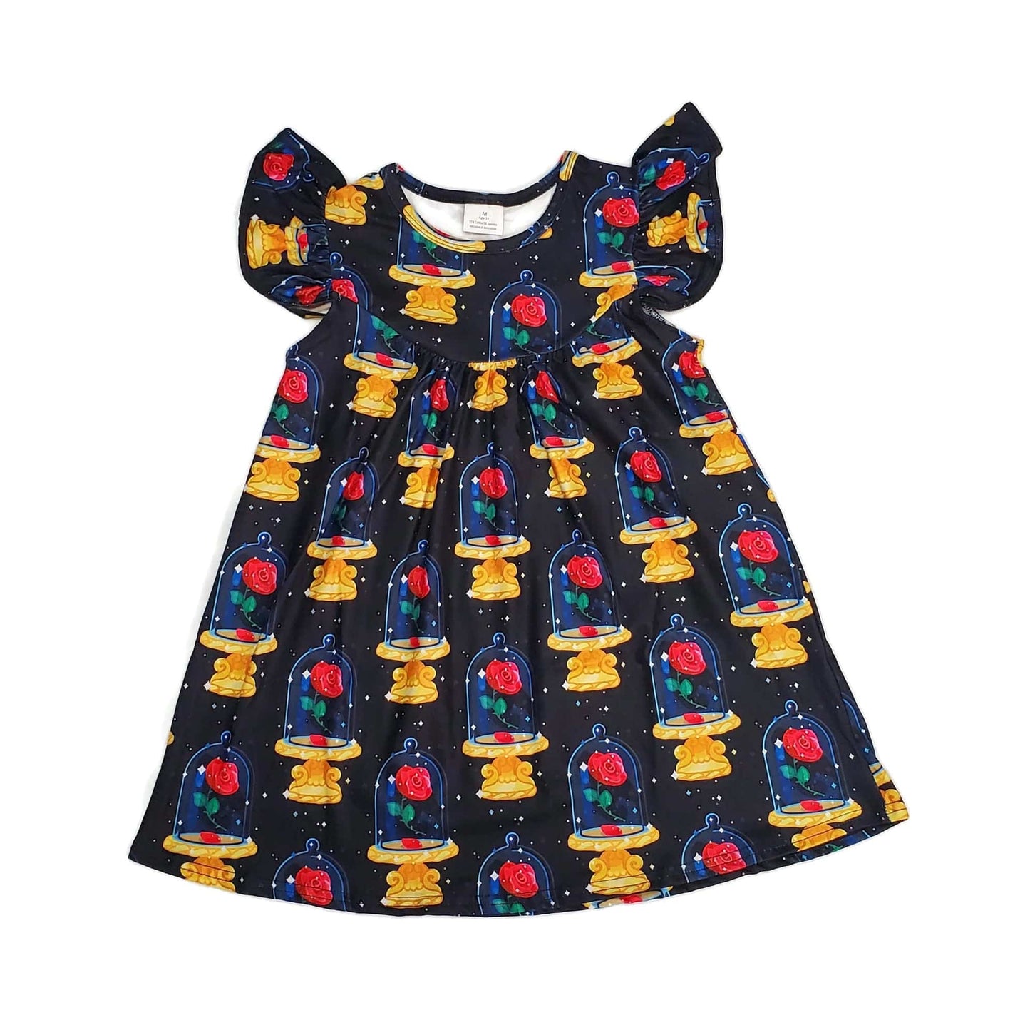 Enchanted Rose Milk Silk Flutter Dress