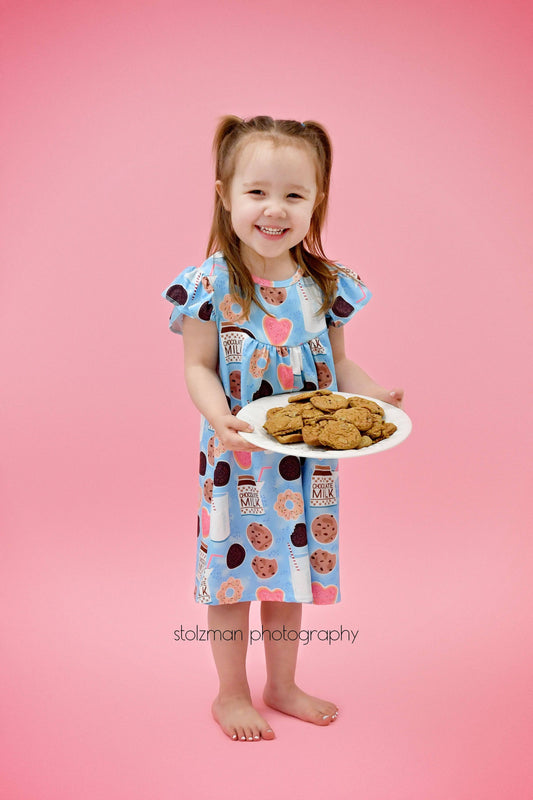 Milk and Cookies Milk Silk Flutter Dress