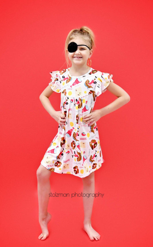 Girly Pirate Milk Silk Flutter Dress